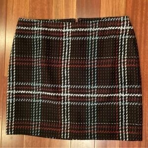 WHBM Mini Skirt Plaid Wool Blend Multi Colors Lined -‎ size 10
